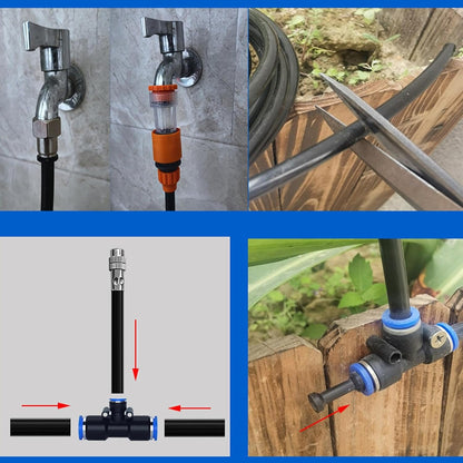 🔥Superdeal! 40 % rabatt! – 360° buet automatisk vanningssystem – Effektiv vanning for hele hagen