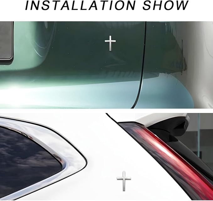 Köp en, få en gratis! ✝️ Metallklistermärke med Jesus Kristus på korset