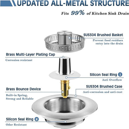 💧KJØP 3 FÅ 1 GRATIS💧SISTE DAG 60 % RABATT - Oppgradert 3-i-1 avløpsfilter til kjøkkenvask