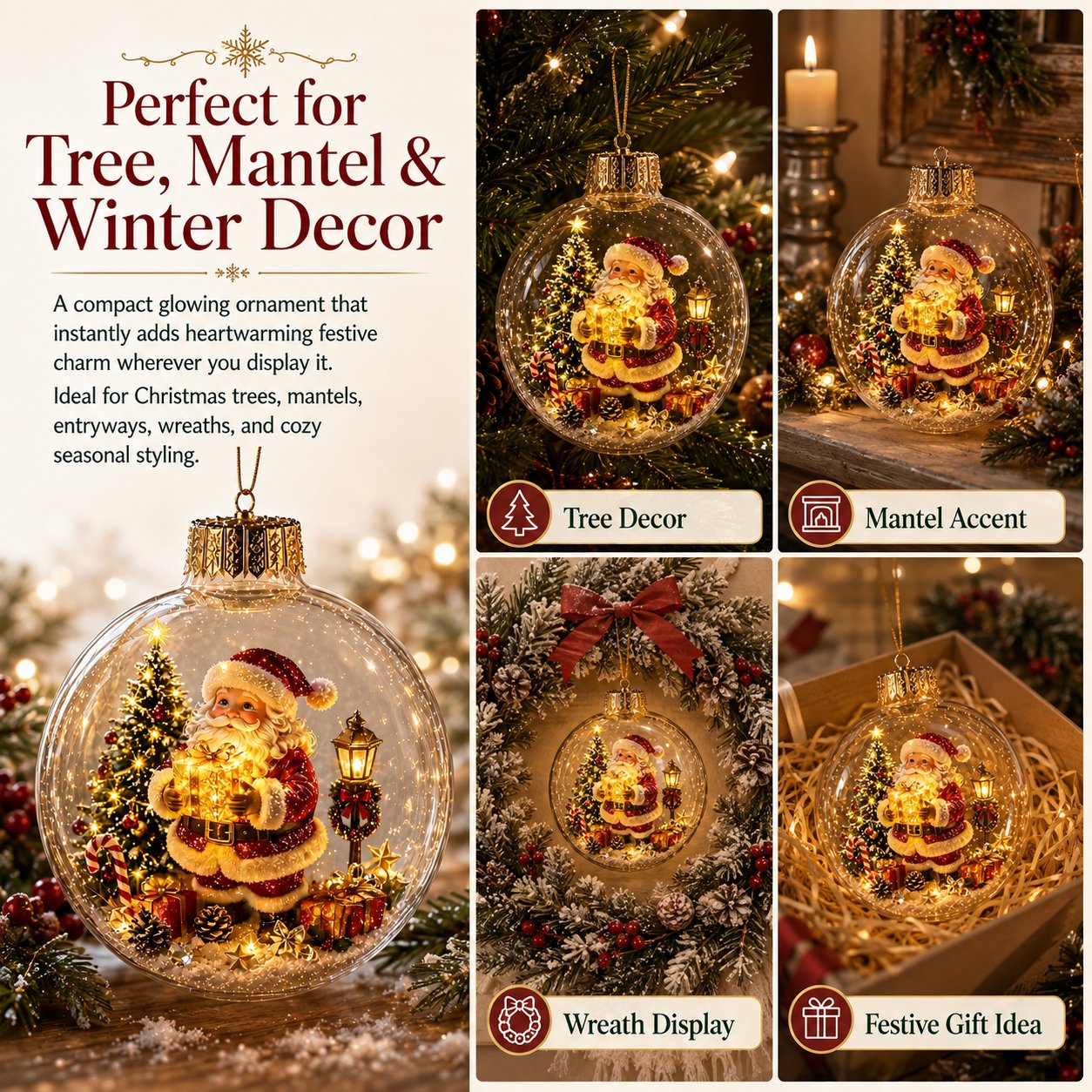 🎄Leuchtende Weihnachts-Diorama-Ornamente – Eine kleine Winterwelt in Ihrer Handfläche👼
