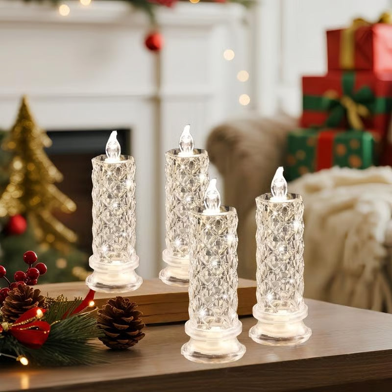 🔥Sista dagen 49% RABATT🎁Set med 4 LED-kristallljus