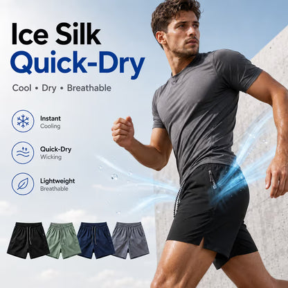 ❄️ Ice Silk Schnelltrocknende Sport-Shorts 4er-Pack – Uneingeschränkter atmungsaktiver Komfort