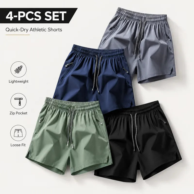 ❄️ Ice Silk Schnelltrocknende Sport-Shorts 4er-Pack – Uneingeschränkter atmungsaktiver Komfort