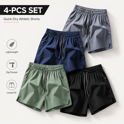 ❄️ Ice Silk Schnelltrocknende Sport-Shorts 4er-Pack – Uneingeschränkter atmungsaktiver Komfort