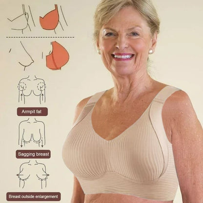🏆️Gerippter Push-up-BH ohne Bügel für Damen