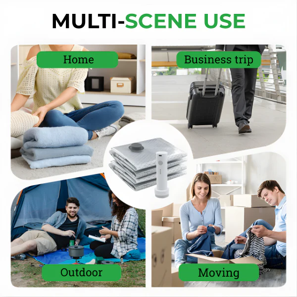 🏆⚡ 50K+ SOLD! Cordless Travel Vacuum Storage Compression Bag