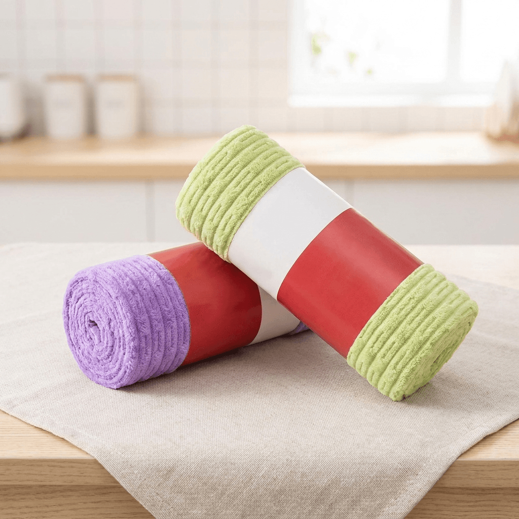 Absorbierendes und fusselfreies Haushaltstuch: nimmt Ölflecken schnell auf.