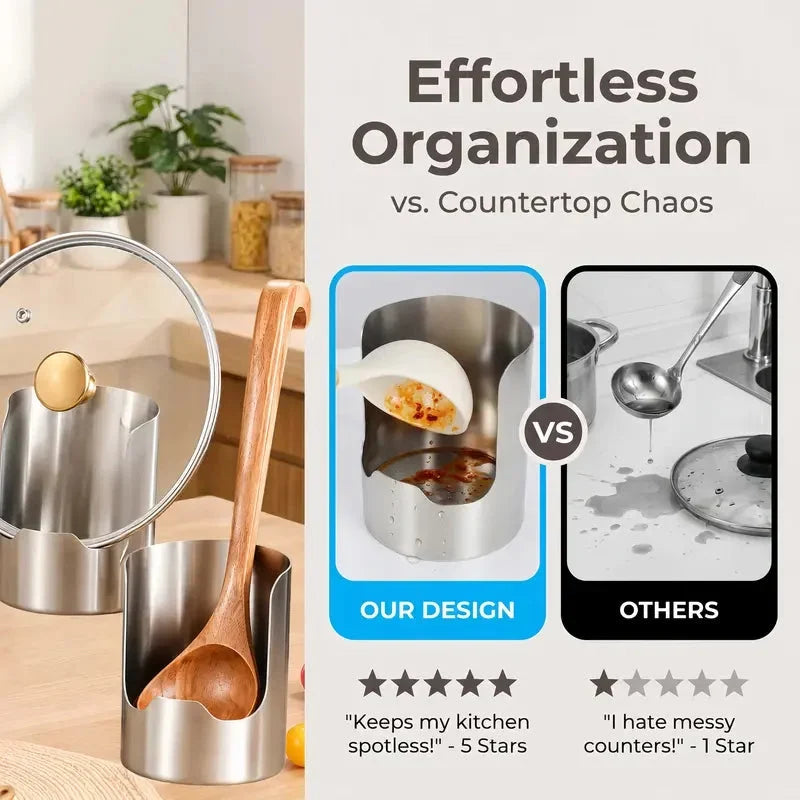 🔥 Letzter Tag 49% RABATT - ✨Küchenutensilien-Organizer aus Edelstahl | Halten Sie Ihre Küchenarbeitsplatte sauber & stilvoll 🍴