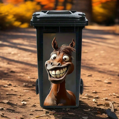Kreativ soptunnedekal med färgglad tecknad serie✨