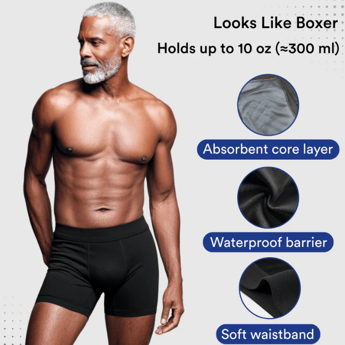 Ultra-absorbierende Inkontinenz-Boxershorts für Männer