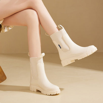 Wasserdichte, rutschfeste Stiefel mit dicker Sohle und mittlerer Länge🎁Frühweihnachtsangebot – 49 % Rabatt🎅