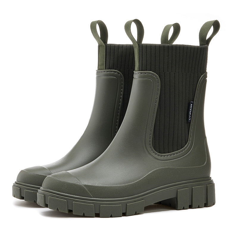 Wasserdichte, rutschfeste Stiefel mit dicker Sohle und mittlerer Länge🎁Frühweihnachtsangebot – 49 % Rabatt🎅