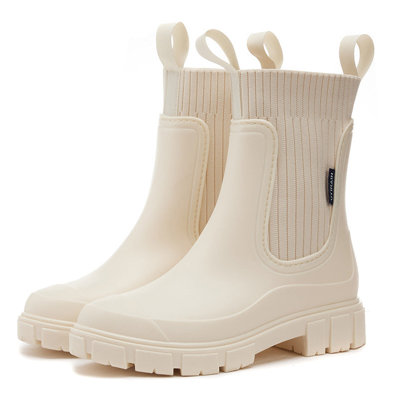 Wasserdichte, rutschfeste Stiefel mit dicker Sohle und mittlerer Länge🎁Frühweihnachtsangebot – 49 % Rabatt🎅