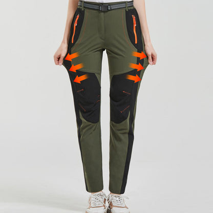 Winddichte, wasserdichte, warme Wanderhose mit elastischem Bund