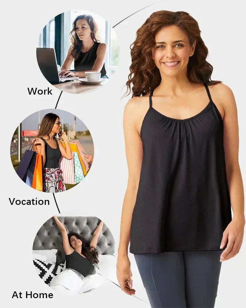 Løs passform tanktopp med innebygd BH