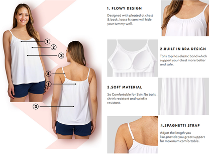 Løs passform tanktopp med innebygd BH