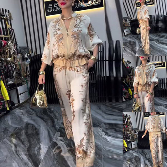 Elegant todelt sett med glidelås for kvinner