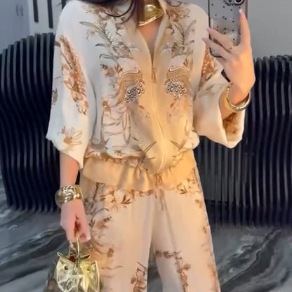 Elegant todelt sett med glidelås for kvinner