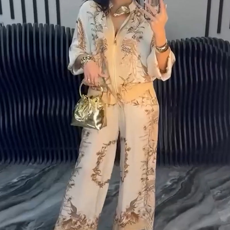 Elegant todelt sett med glidelås for kvinner