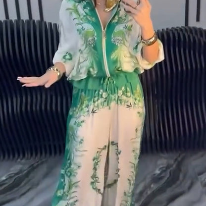 Elegant todelt sett med glidelås for kvinner