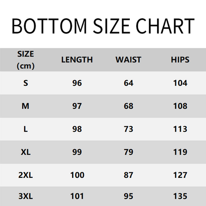 Damesett: mønstrede bukser og topp med rund hals