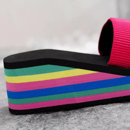 🌈Flip-flops for kvinner med regnbuefargede såler