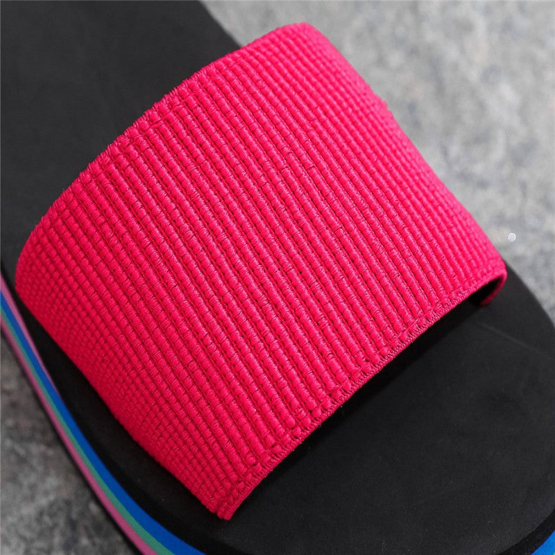 🌈Flip-flops for kvinner med regnbuefargede såler