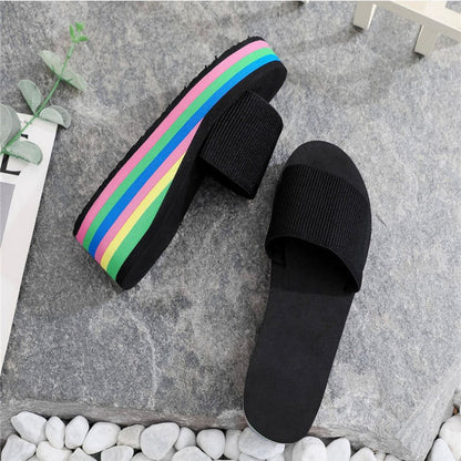 🌈Flip-flops for kvinner med regnbuefargede såler