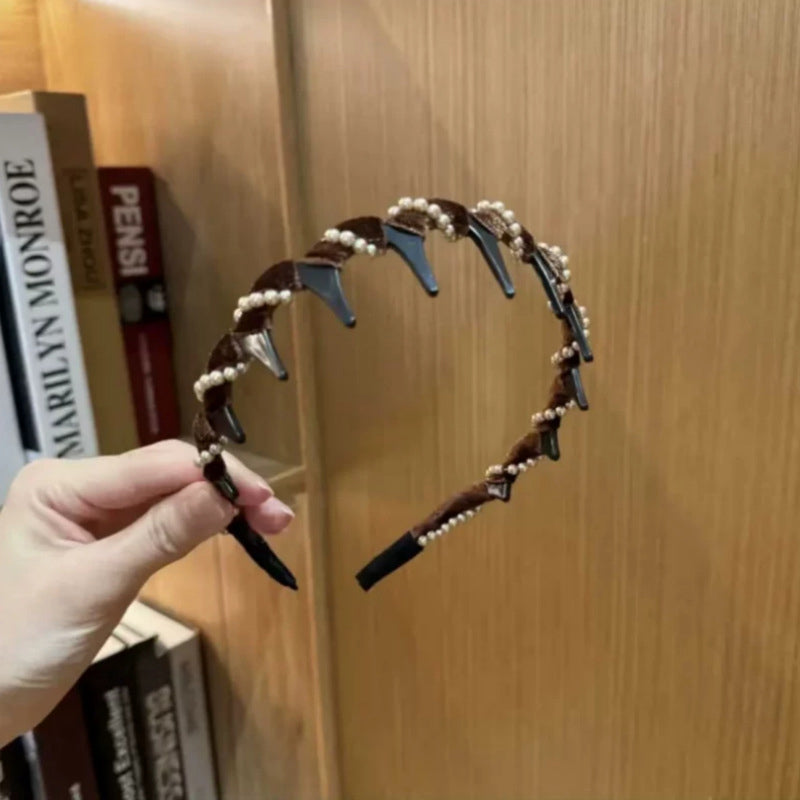 🔥Hot Sale🔥Vintage hårbånd med kunstig perle og høy kranium (50 % rabatt)