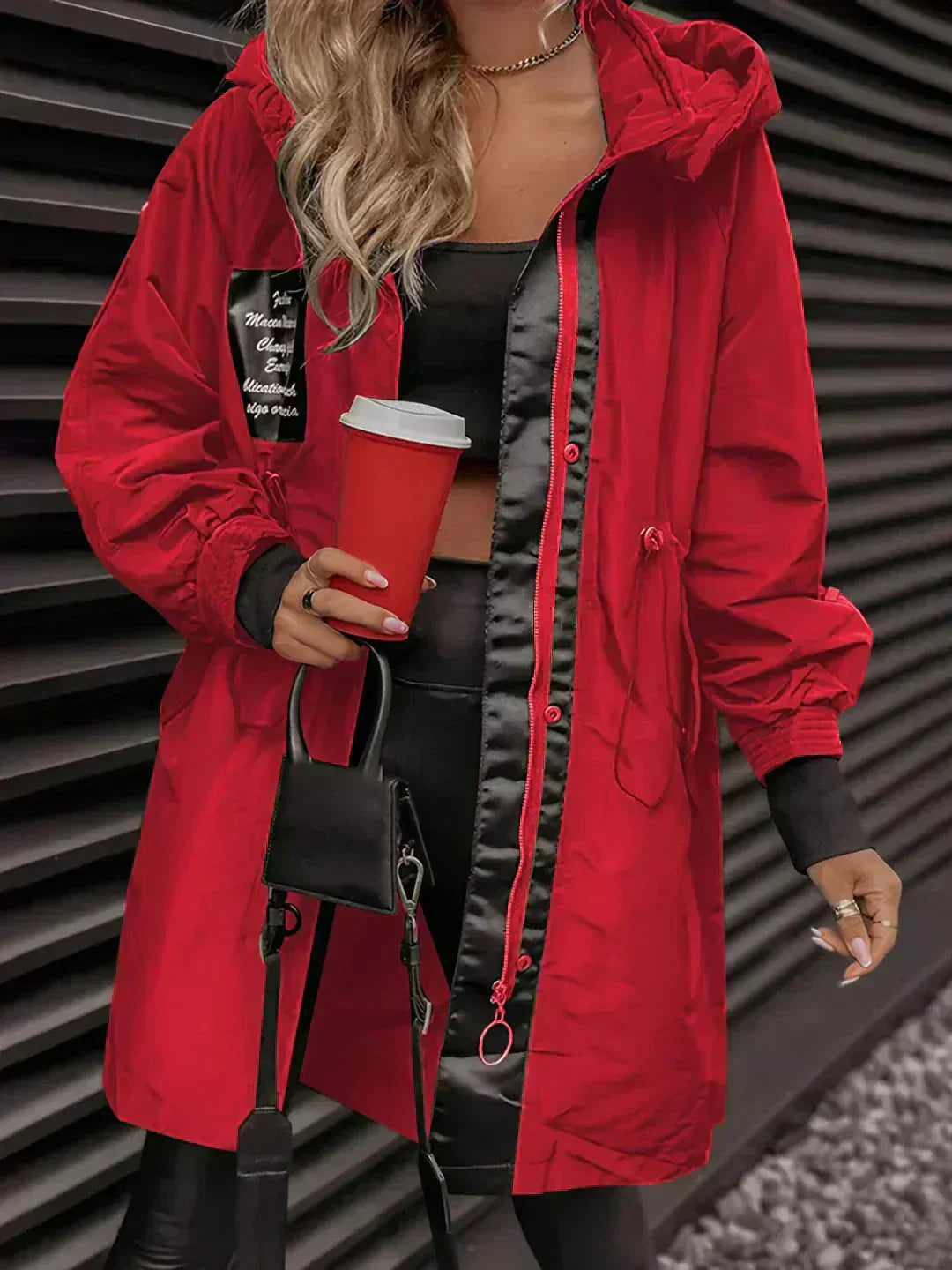 💜Langermet jakke med hette for kvinner