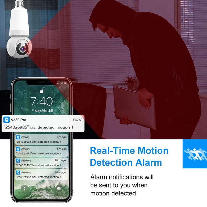 Smart Wi-Fi-overvåkningskamera med lys