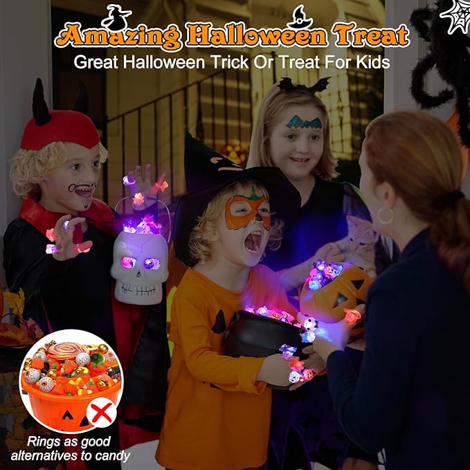 LED-lys Halloween-lysring - Sett med 50 stk.