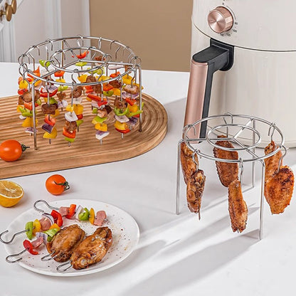 316 Rostfritt Stål Multifunktionellt Grillgaller-Set för Air Fryer