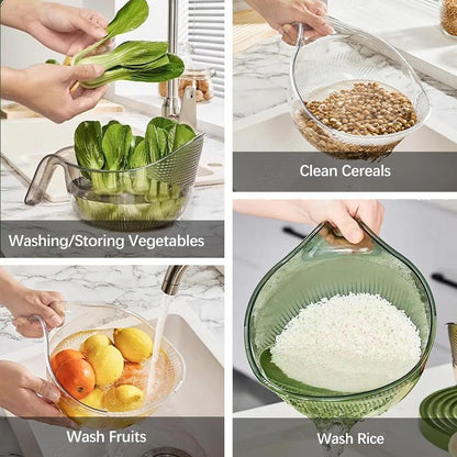 🥣 Universelles Reiswaschsieb mit Griff
