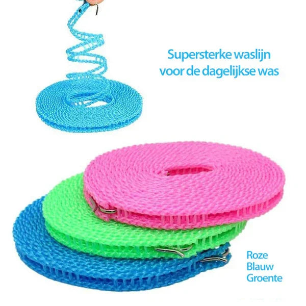 3 Stück winddichte tragbare Wäscheleine