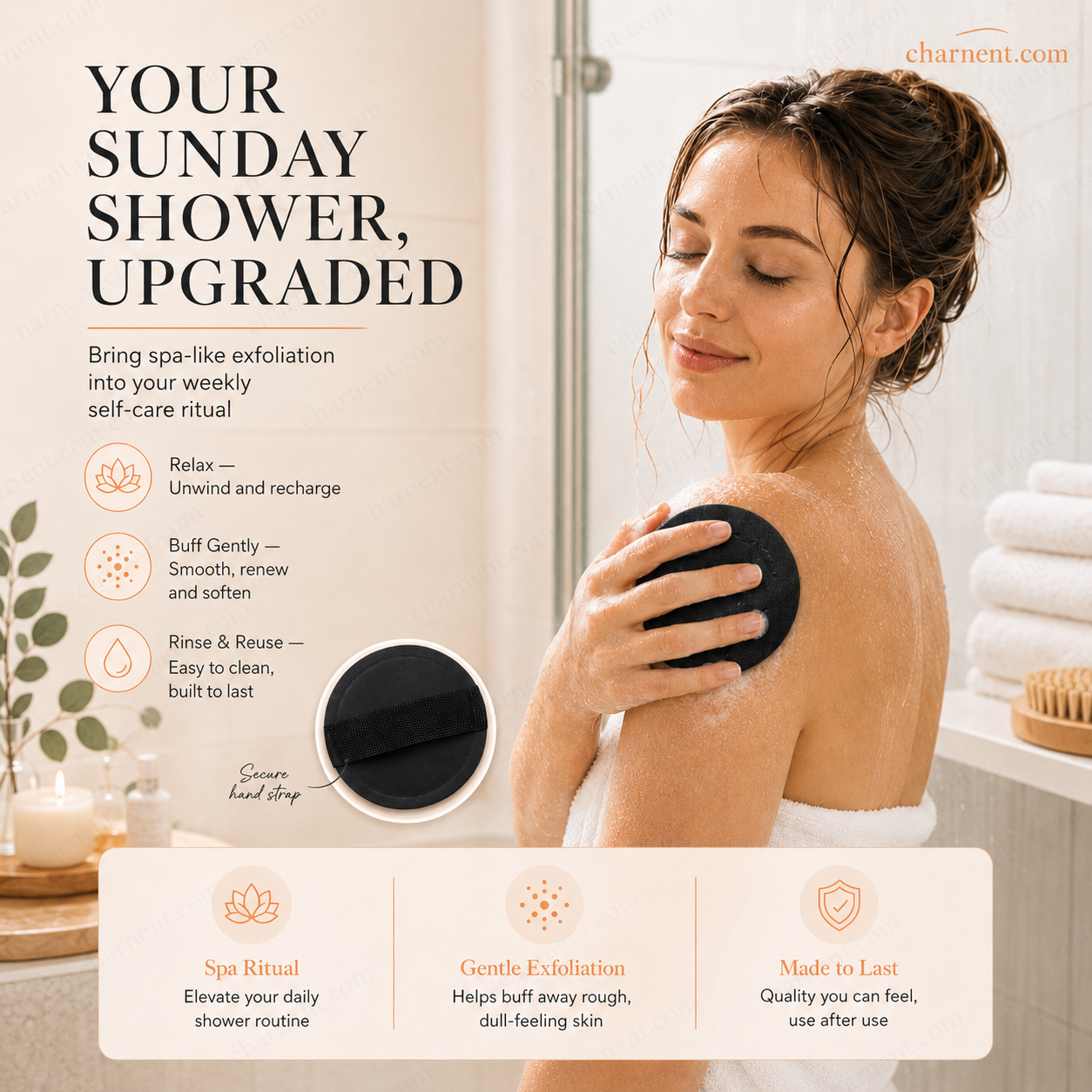 🧖‍♀️ 50 % RABATT! Peeling-Badekissen – sanft peelen, Poren reinigen & strahlende Haut bekommen. Langlebiges Gummi, einfach zu reinigen ✨🛀